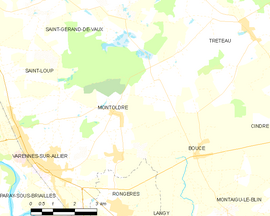 Mapa obce Montoldre