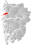 Askvoll markert med rødt på fylkeskartet