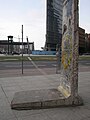 Wall segment marking the run of the Wall at Potsdamer Platz