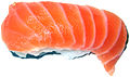 Zalm verwerkt in sushi