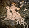 Dionis bəbir belində çaparkən, mozaik təsvir Pella, Yunanıstan, e.ə. IV əsr
