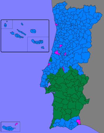 Strongest candidate by municipality - 1st Round.