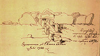 English: Pyramids of the North (2008) Drawing by Girommen from 1782. / Svenska: Nordens pyramider (2008) Teckning av Girommen från 1782.