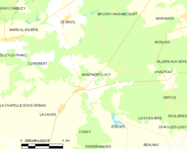 Mapa obce Montmort-Lucy