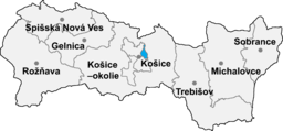 Situo enkadre de Regiono Košice