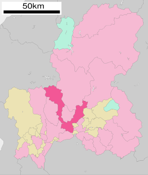 Lage Sekis in der Präfektur