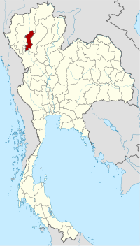 Lamphun'un Tayland'daki konumu