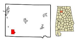 Location in Winston County and the state of آلاباما