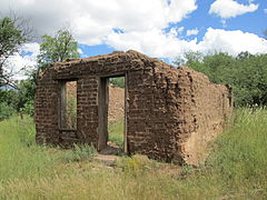 The ruin of an adobe house and pool hall at the edge of the Hale Ranch property.