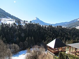 A view of Saint-Pierre-de-Chartreuse, with the mountain of Chamechaude in the background