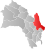 Ringerike markert med rødt på fylkeskartet
