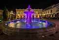 34 Night view of the illuminated fountain in front of Teatro Principal, Puebla, Mexico uploaded by Diego Delso, nominated by Diego Delso