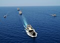 BRP Dagupan City lead formation of Philippine and US Navy ships during Balikatan 2010 exercises (BK10).