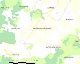 Mapa obce Saint-Hilaire-la-Gérard