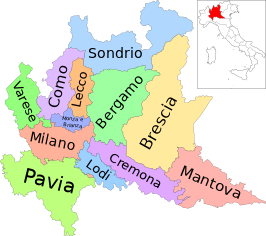 Kaart van Lombardije