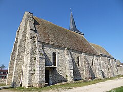 Le mur sud de l'église.