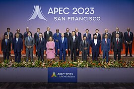 El Presidente Boric junto a los líderes del Foro de Cooperación Económica Asia-Pacífico (APEC), en San Francisco, Estados Unidos, el día 16 de noviembre de 2023.