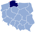 Location of Ustka on administrative map of Poland