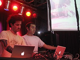 Joshua Eustis (left) and Charles Cooper (right) at Decibel Festival (September 2006)