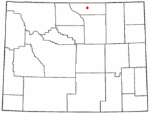 Sheridan şehrinin Wyoming eyaletindeki'deki konumu.