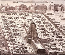 Reerección del obelisco en la plaza de San Pedro, 1586