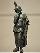 Bronze statuette of Harpocrates from Begram, 1-2nd century AD. Musée Guimet, Paris.