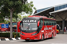 Bus jarak jauh milik perusahaan otobus Delima di Malaysia (2012)