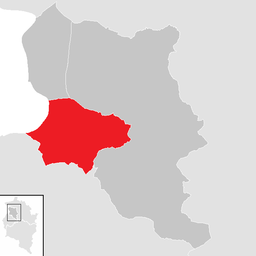 Kommunens läge i distriktet Dornbirn