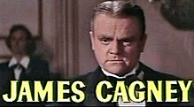 face shot of Cagney with short hair parted slightly off center.