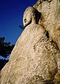Relieff av Buddha, utskåret i stein på fjellet Namsan