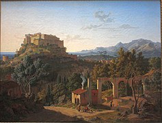 Paisaje con el castillo de Massa di Carrara (1827)