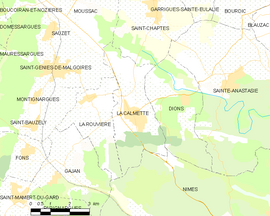 Mapa obce La Calmette