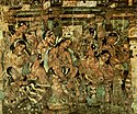 Un dels quatre frescos del conte Mahajanaka Jataka: el rei anuncia la seva abdicació per convertir-se en asceta.