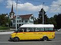 PostAuto Kleinbus in Worb im Einsatz für die in Kooperation mit Bernmobil betriebene Linien im Jahre 2007.