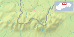 Mapa konturowa Tatr, po prawej nieco na dole znajduje się punkt z opisem „Biała Ławka”