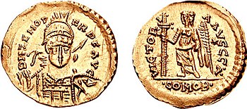 Solidus des Odoaker, geprägt im Namen des oströmischen Kaisers Zenon