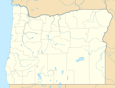 Mapa konturowa Oregonu, po prawej znajduje się punkt z opisem „Vale”
