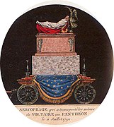 Cercueil de Voltaire pour sa panthéonisation