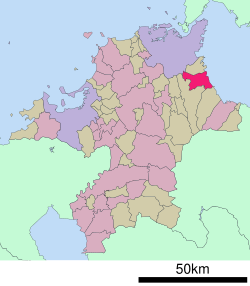 Yukuhashin sijainti Fukuokan prefektuurissa