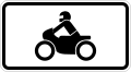 Zusatzzeichen 1046-12 nur Krafträder, auch mit Beiwagen, Klein­krafträder und Mofas