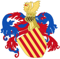 Ornamented Arms, 16th-19th Centuries Design (Gules and Azur Mantling Variant)