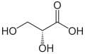 Deutsch: Struktur von D-Glycerinsäure English: Structure of D-glyceric acid