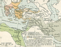 Antipatrid dynasty of Macedonia (310-294 BC), Lysimachid dynasty of Thrace (306-281 BC), Seleucid Empire (312-63 BC) and Ptolemaic Kingdom (305-30 BC) in 301 BC.