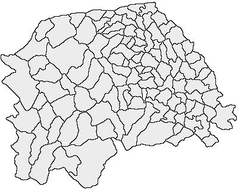 Mapa konturowa okręgu Suczawa, u góry znajduje się punkt z opisem „Arbore”