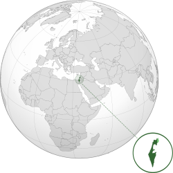 Israel (orthographic projection) with disputed territories