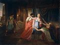 Proculeius hindrer Kleopatra i å ta sitt eget liv (fransk: Proculéius empêchant Cléopâtre de se poignarder) av Jean Eugène Charles Alberti, 1810