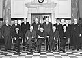 Image 17The 1935 Labour Cabinet. Michael Joseph Savage is seated in the front row, centre. (from History of New Zealand)