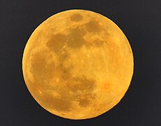 Last Supermoon of 2020 Rising on a Hazy Night