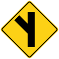 W2-3L Side road at an acute angle left