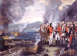 El sitio de Gibraltar en 1782.